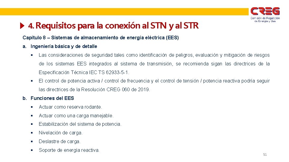 4. Requisitos para la conexión al STN y al STR Capítulo 8 – Sistemas