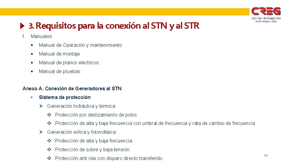 3. Requisitos para la conexión al STN y al STR f. Manuales § Manual