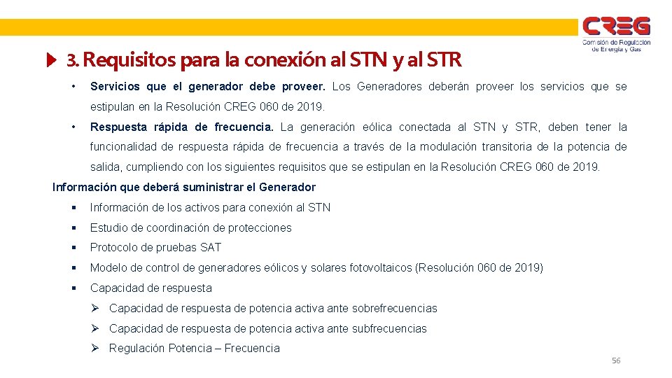 3. Requisitos para la conexión al STN y al STR • Servicios que el