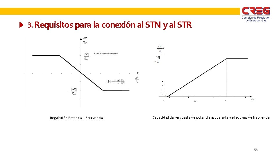 3. Requisitos para la conexión al STN y al STR Regulación Potencia – Frecuencia