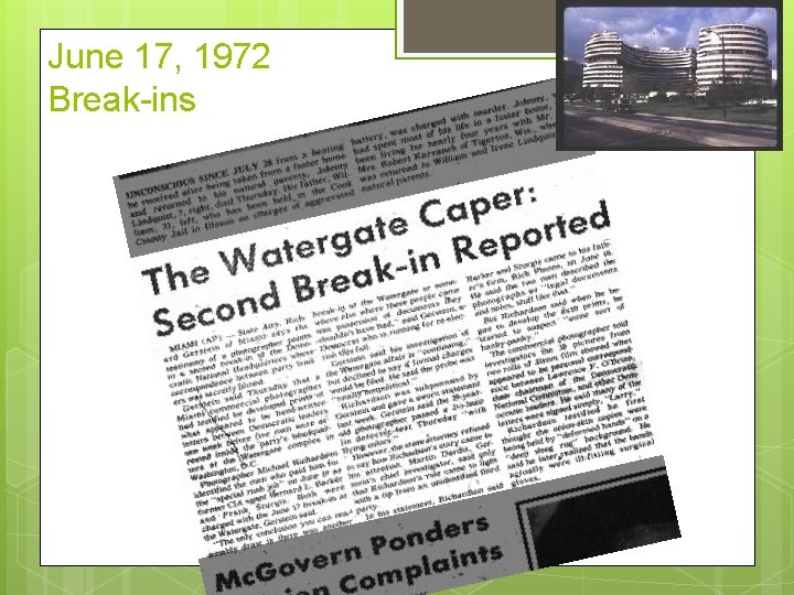 June 17, 1972 Break-ins 