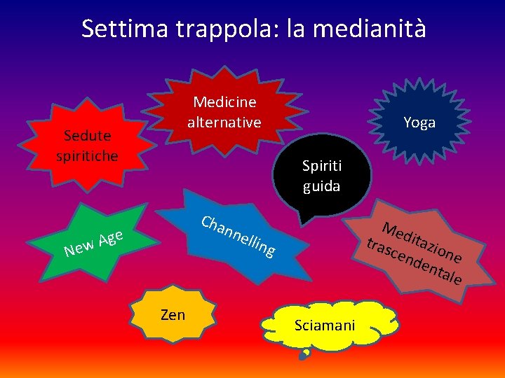 Settima trappola: la medianità Medicine alternative Sedute spiritiche Yoga Spiriti guida Cha Me tras