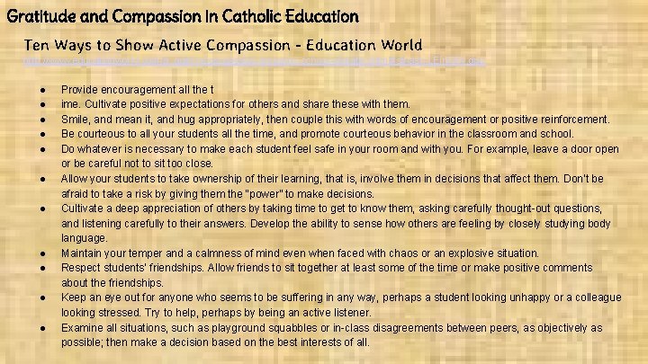 Gratitude and Compassion in Catholic Education Ten Ways to Show Active Compassion - Education