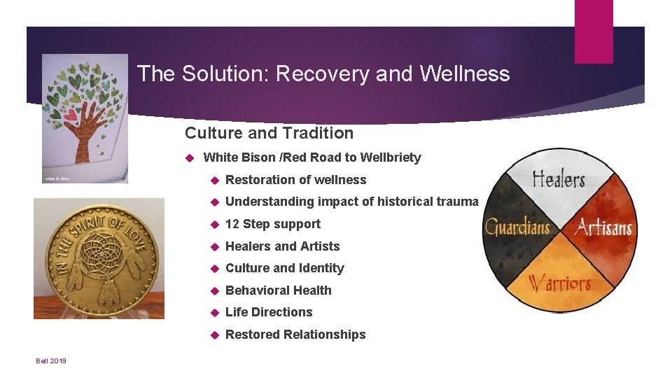 The Solution: Recovery and Wellness Culture and Tradition Bell 2019 White Bison /Red Road