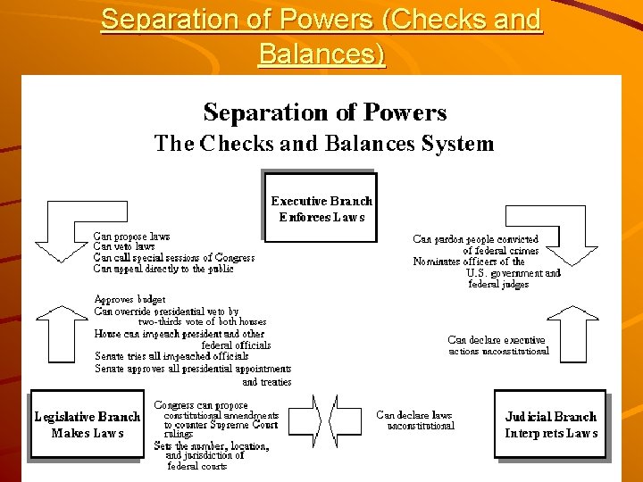 Separation of Powers (Checks and Balances) 