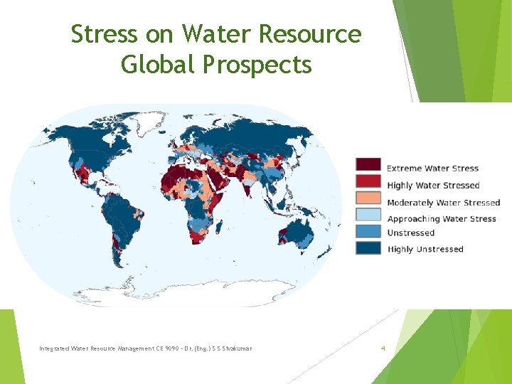 Stress on Water Resource Global Prospects Integrated Water Resource Management CE 9090 - Dr.