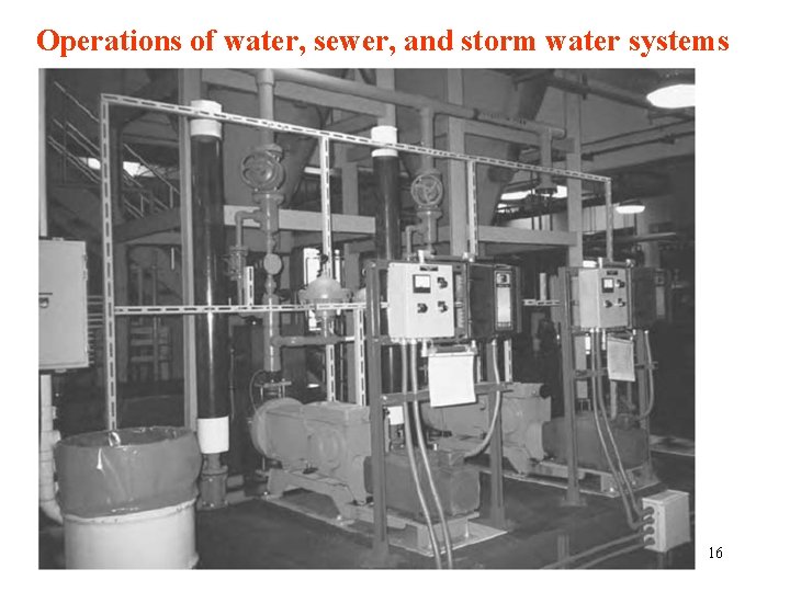 Operations of water, sewer, and storm water systems 16 