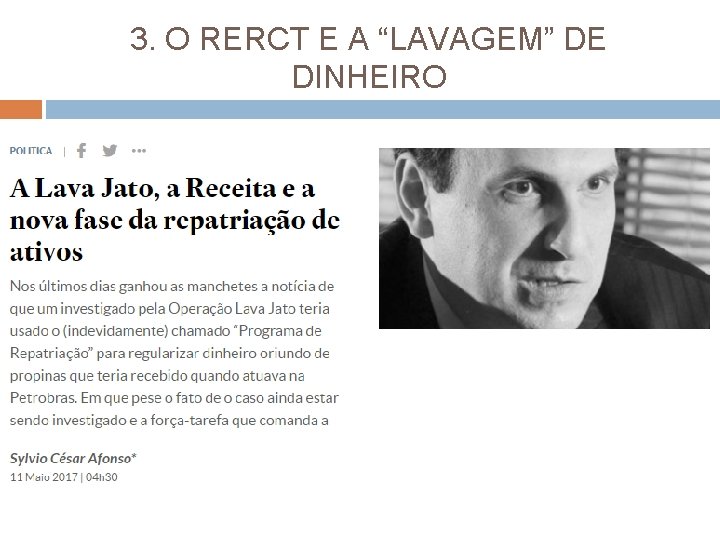 3. O RERCT E A “LAVAGEM” DE DINHEIRO 