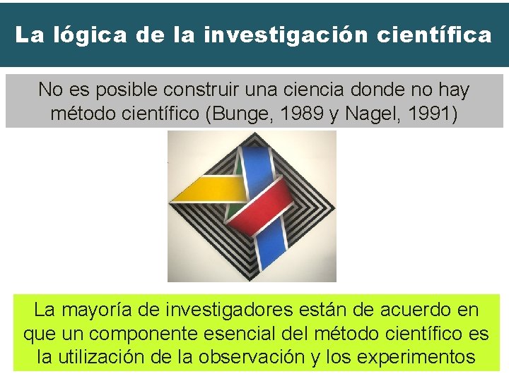 La lógica de la investigación científica No es posible construir una ciencia donde no