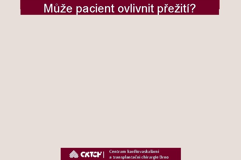 Může pacient ovlivnit přežití? Centrum kardiovaskulární a transplantační chirurgie Brno 