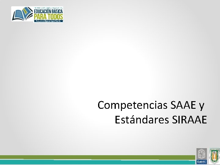 Competencias SAAE y Estándares SIRAAE 