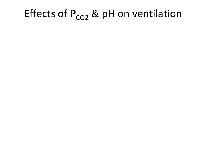 Effects of PCO 2 & p. H on ventilation 