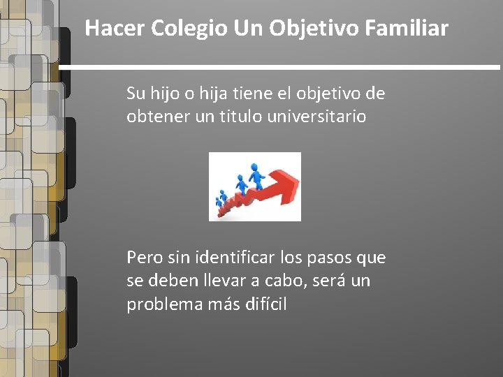 Hacer Colegio Un Objetivo Familiar Su hijo o hija tiene el objetivo de obtener