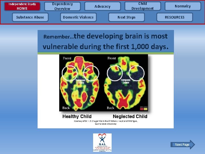 Dependency Overview Independent Study HOME Substance Abuse Domestic Violence Advocacy Child Development Next Steps