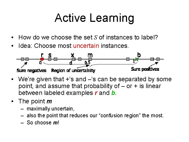 Active Learning • How do we choose the set S of instances to label?
