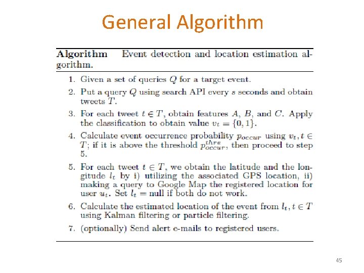 General Algorithm 45 