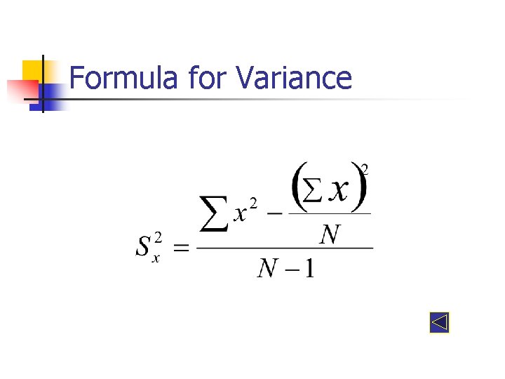 Formula for Variance 