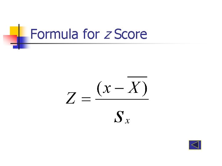 Formula for z Score 