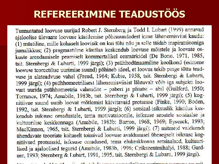 REFEREERIMINE TEADUSTÖÖS 