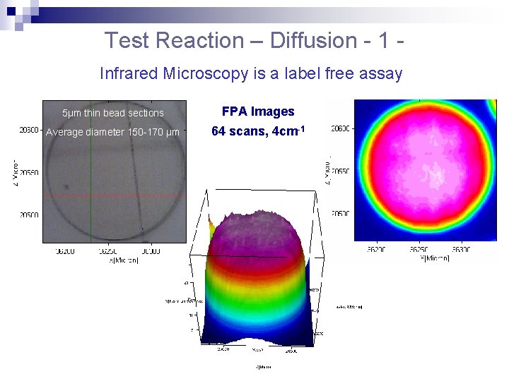 Test Reaction – Diffusion - 1 Infrared Microscopy is a label free assay 5μm
