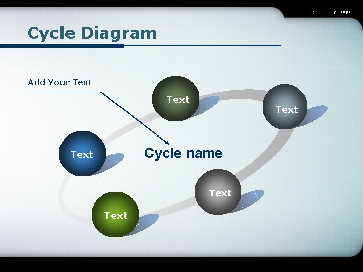 Company Logo Cycle Diagram Add Your Text Cycle name Text 