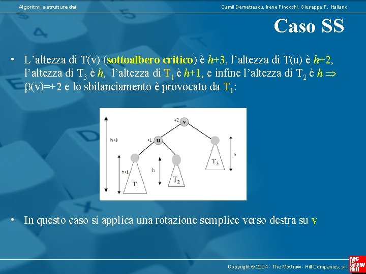 Algoritmi e strutture dati Camil Demetrescu, Irene Finocchi, Giuseppe F. Italiano Caso SS •