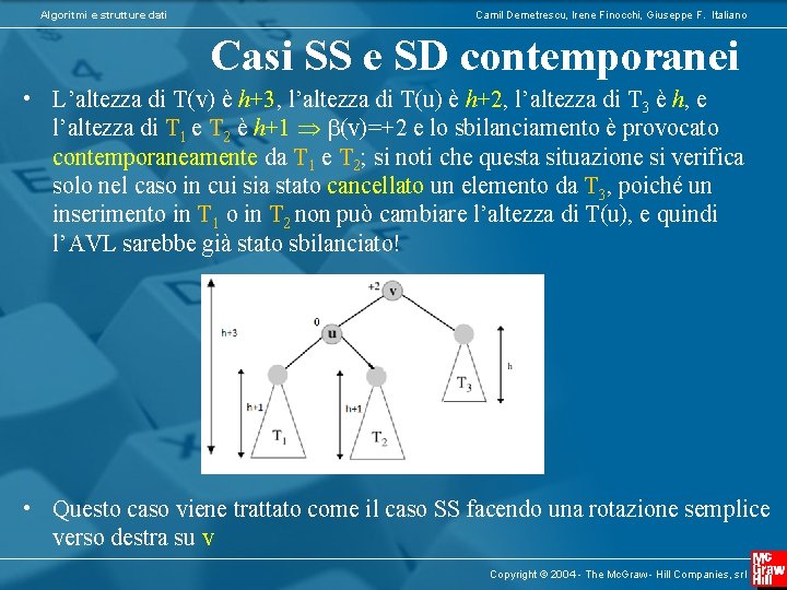 Algoritmi e strutture dati Camil Demetrescu, Irene Finocchi, Giuseppe F. Italiano Casi SS e