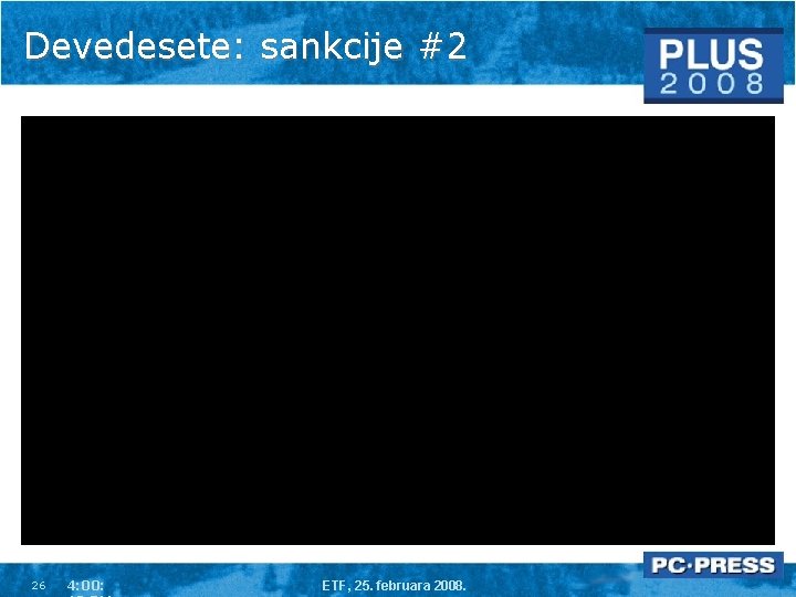 Devedesete: sankcije #2 26 4: 00: ETF, 25. februara 2008. 