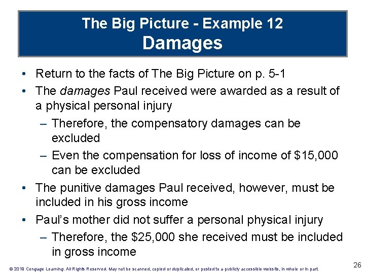 The Big Picture - Example 12 Damages • Return to the facts of The