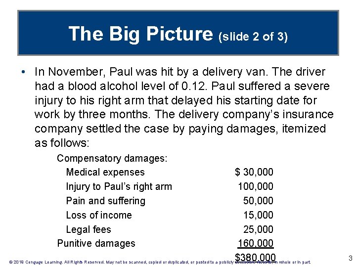 The Big Picture (slide 2 of 3) • In November, Paul was hit by