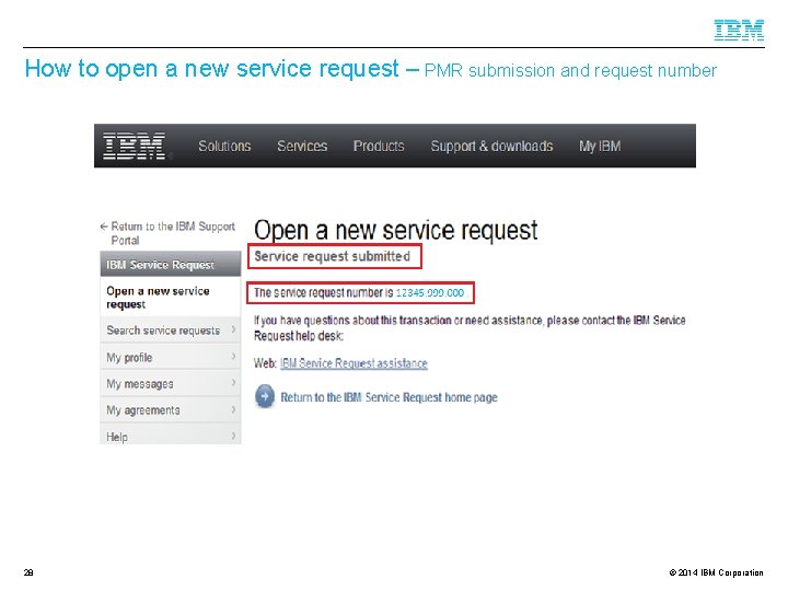 How to open a new service request – PMR submission and request number 28