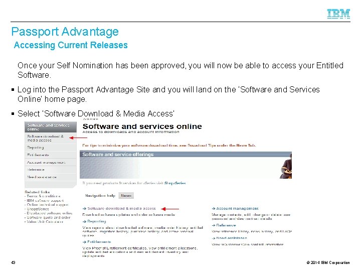 Passport Advantage Accessing Current Releases Once your Self Nomination has been approved, you will