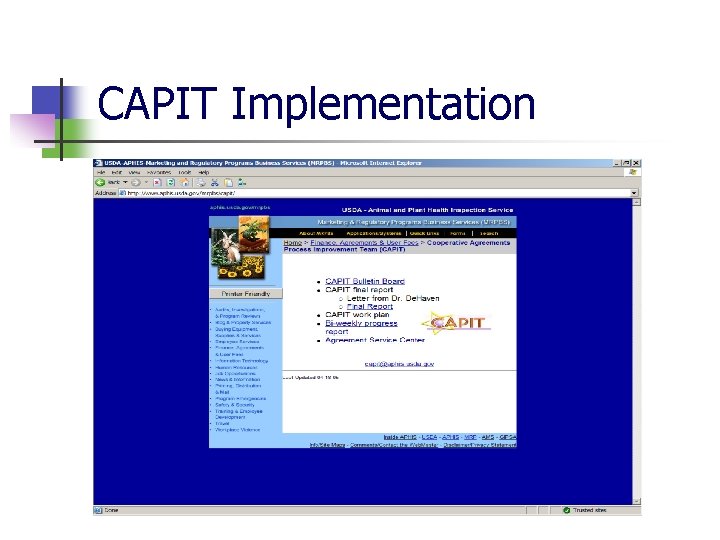 CAPIT Implementation 