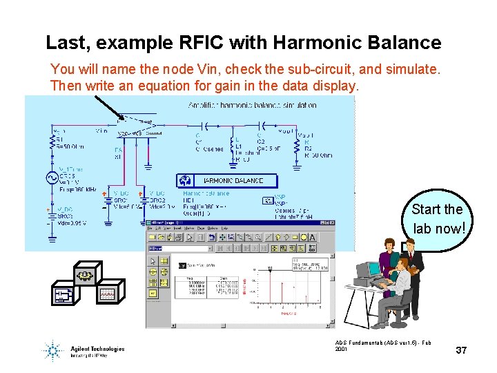 Last, example RFIC with Harmonic Balance You will name the node Vin, check the