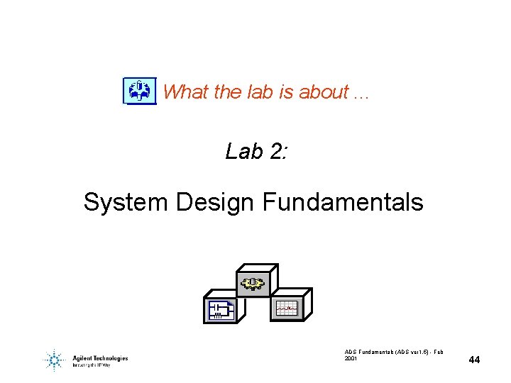 What the lab is about. . . Lab 2: System Design Fundamentals ADS Fundamentals