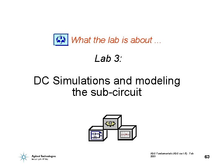 What the lab is about. . . Lab 3: DC Simulations and modeling the
