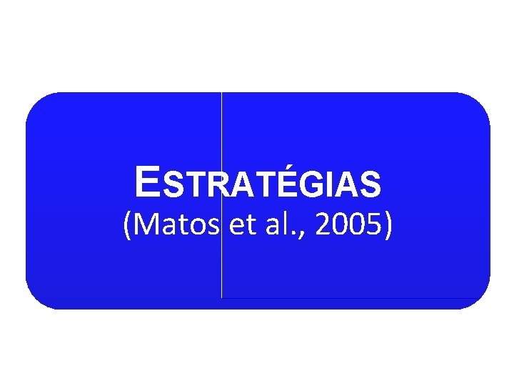 ESTRATÉGIAS (Matos et al. , 2005) 