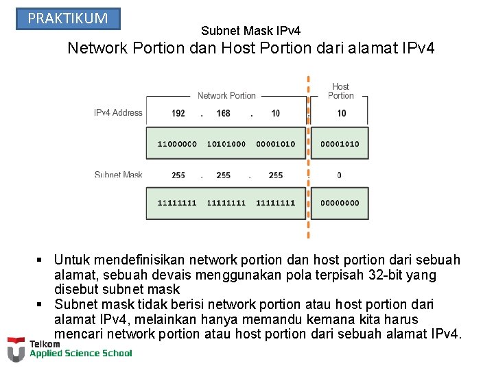 PRAKTIKUM Subnet Mask IPv 4 Network Portion dan Host Portion dari alamat IPv 4