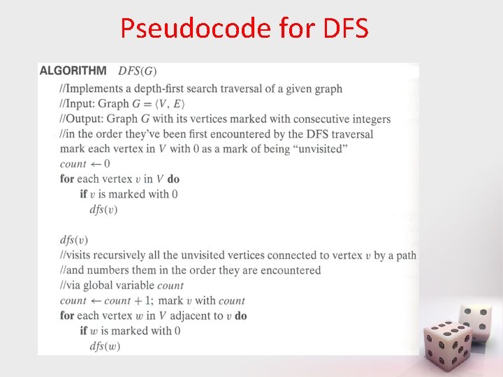 Pseudocode for DFS 