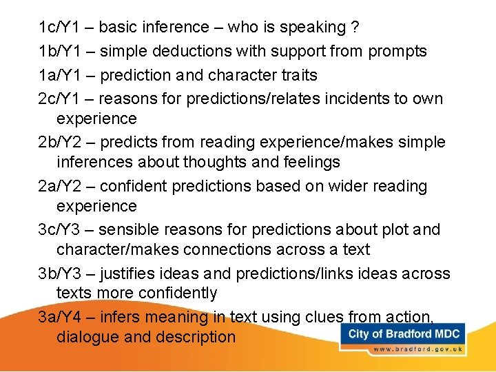 1 c/Y 1 – basic inference – who is speaking ? 1 b/Y 1