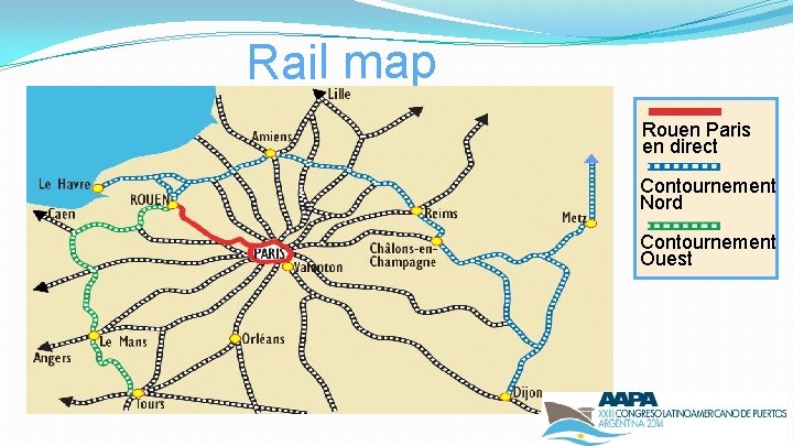 Rail map Rouen Paris en direct Contournement Nord Contournement Ouest 