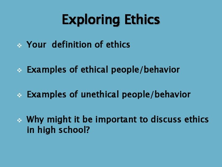 ROTARY Values and Ethics Program for Secondary School