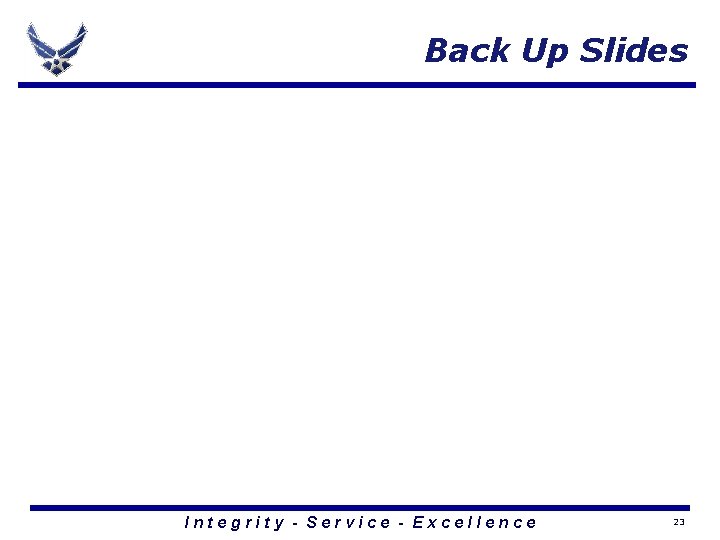 Back Up Slides Integrity - Service - Excellence 23 