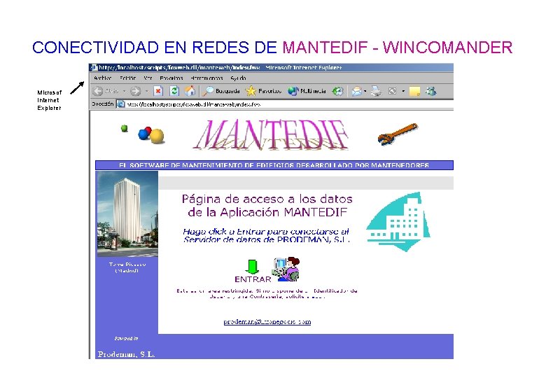 CONECTIVIDAD EN REDES DE MANTEDIF - WINCOMANDER Microsof Internet Explorer 