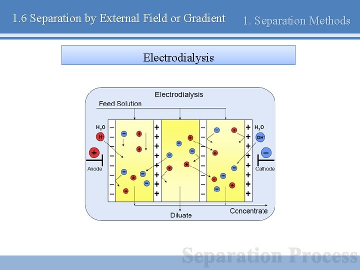1. 6 Separation by External Field or Gradient Electrodialysis 1. Separation Methods 