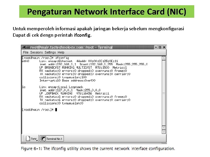 Pengaturan Network Interface Card (NIC) Untuk memperoleh informasi apakah jaringan bekerja sebelum mengkonfigurasi Dapat