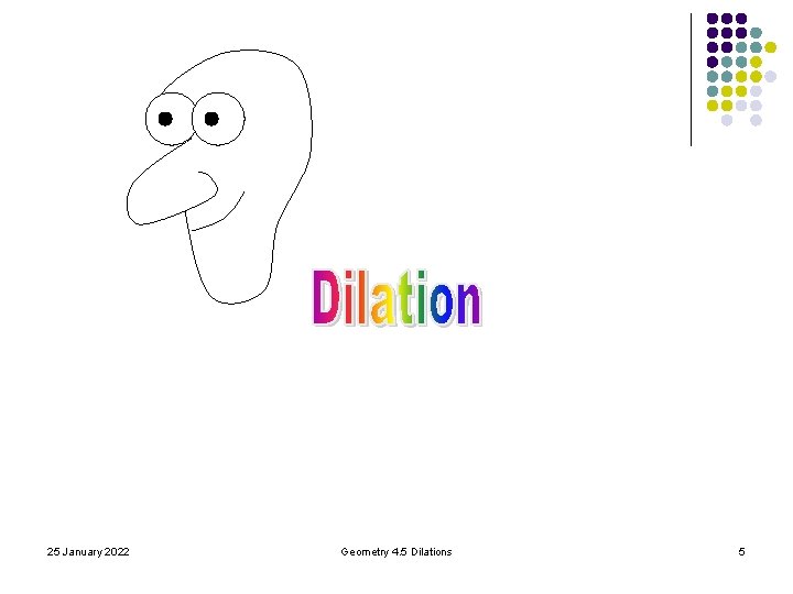 25 January 2022 Geometry 4. 5 Dilations 5 25 January 2022 Geometry 4. 5 Dilations 5