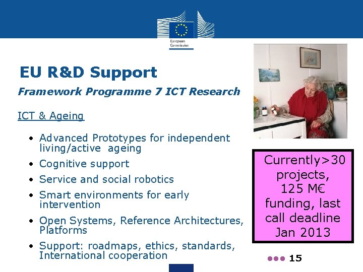 EU R&D Support Framework Programme 7 ICT Research ICT & Ageing • Advanced Prototypes