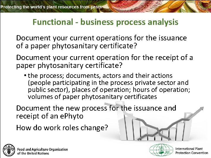 Functional - business process analysis Document your current operations for the issuance of a