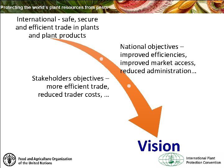 International - safe, secure and efficient trade in plants and plant products Stakeholders objectives